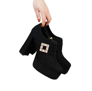 Bottines Chelsea sexy à fermeture éclair à la cheville en cuir de vachette, légères, confortables, douces, à motif uni, doublure en peau de mouton, pour femme, usage quotidien ou formel - Product Image 6