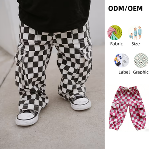 <span class=keywords><strong>Pantaloni</strong></span> <span class=keywords><strong>Cargo</strong></span> Personalizzati per Neonati e Bambini, 100% Cotone con Tasche e Coulisse, <span class=keywords><strong>Pantaloni</strong></span> Casual per Bambini - Product Image 1