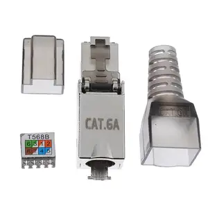 Metal shielded CAT 6A internet termination adapter ethernet network connector socket