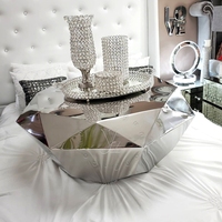 Table basse élévatrice moderne de luxe en diamant Mobilier métallique durable avec acier inoxydable pour le salon