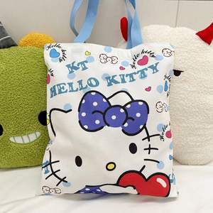 <span class=keywords><strong>K</strong></span> T Cat 2025 nouvelle mode dame dessin animé toile sac fourre-tout mignon Kitty conception grande capacité étudiant sac à bandoulière ouvert en gros - Product Image 4