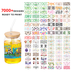 Vinilo Adhesivo UV DTF para Vasos de 16oz, 7000 Diseños Listos para Imprimir, Serigrafía, Portátil, Promocional - Product Image 1