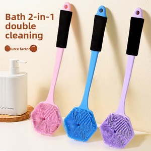 Brosse de bain en silicone avec long manche pour le corps et le dos, entièrement naturelle - Product Image 5