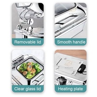 YITIAN Luxus-Restaurant-Hotel Hydraulische Abdeckung 201 314 Edelstahl Catering-Buffet-Set Chafing Dishes