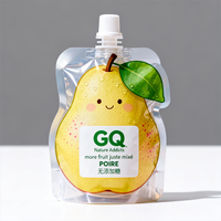 Sacs en plastique refermables à bec verseur, en forme de pomme rouge, pour jus de fruits, étanches et debout