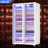 Enfriador de Bebidas BoJin de Doble Puerta con Ventilador y Control Digital de Temperatura para Uso Comercial en Almacenes y Supermercados