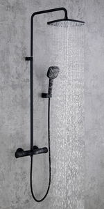 Luxo Banheiro Rain Shower Mixer Montado na parede Chuva Latão Shower Head Set Matte Black Shower Faucet System