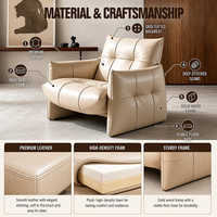 Fauteuil simple en cuir véritable rouge, fait main, style moderne et luxueux, pour la maison, le salon, la chambre, le bureau, l'hôtel
