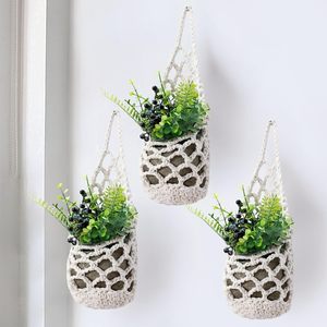 Macrame Plant Hanger Wall <b>Hanging</b> Basket Handmade Cotton Rope <b>Hanging</b> <b>Planter</b> Holder for <b>Indoor</b> Outdoor Home Decor - Product Image 2