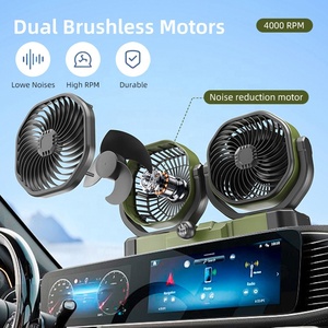 Novo Design F6603 Automotivo Dc Brushless Motor Duplo Cabeças Ventilador Do Carro <span class=keywords><strong>12V</strong></span> Ventilador Do Caminhão De Refrigeração 24V para Carros Dual Head Desktop Fãs - Product Image 4