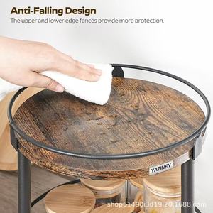 Wooden rotating kitchen <b>spice</b> rack, double-layer oil, salt, soy sauce, vinegar storage rack, coffee and milk tea <b>jar</b> storage - Product Image 5