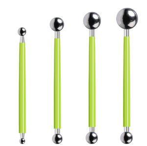 Set de 4 stylos à modeler pour gâteaux fondants Outils de modelage de boules en métal pour poterie Argile polymère Pâte à sucre Pâte à gomme DIY Décoration de pâtisserie - Product Image 3