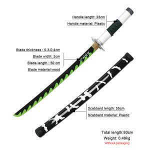 Espada de juguete Katana de madera, accesorio barato de fábrica, <span class=keywords><strong>Cosplay</strong></span> de <span class=keywords><strong>Anime</strong></span> - Product Image 5