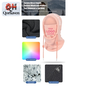 Verstelbare trekkoord Aoli fleece balaclava met aangepast logo, winterse thermische gezichtsbedekking, skibril voor heren en dames - Product Image 2