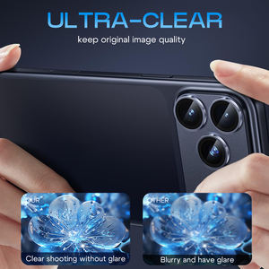 Protection d'objectif d'appareil photo en verre trempé 9H à installation ultra facile pour iPhone 17 Series, film intégré étanche à couverture complète - Product Image 3