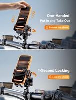 Support de téléphone universel pour moto, antivol, déverrouillage rapide, léger, 360 °   Rotation avec amortisseur en caoutchouc pour la conduite