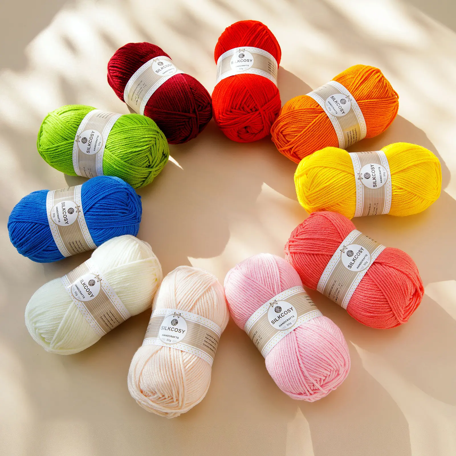 Nhà máy sữa sợi bông 4ply/5ply/8ply Acrylic tay đan sợi cho Crochet