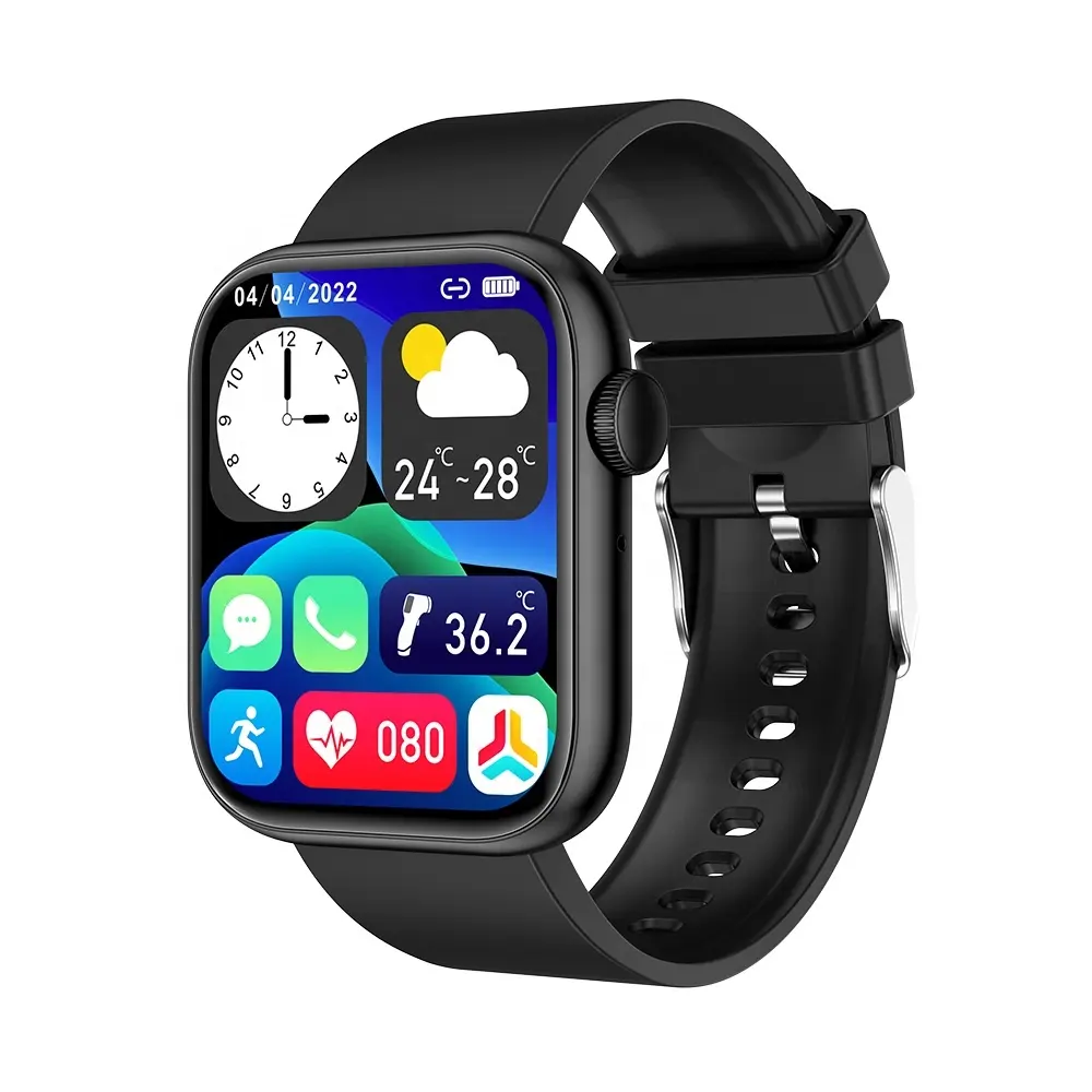 Modische QX7 Smartwatch mit günstiger Telefonzahl Schrittzähler Körpertemperatur Gesundheitsüberwachung QX7 Fitness Sport-Smartwatch