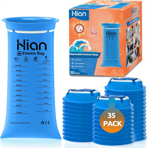 Einweg-Erbrechbeutel 35er-Pack 1000ml Auslaufsicher Medizinische Qualität Tragbar für Reisekrankheit Schwangere Frauen - Product Image 1