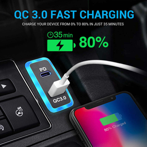 Toyota VIGO PD Loại C USB Ổ cắm điện, USB C & sạc nhanh 3.0 xe sạc USB Adapter Cổng ổ cắm cho điện thoại thông minh/Pad/máy tính bảng - Product Image 4