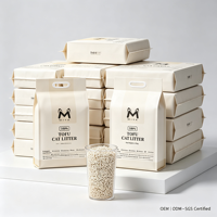 Litière pour chat biodégradable et jetable, agglomérante, faible en poussière, en fibres de maïs et de pois, couleur personnalisée, agglomération rapide, litière pour chat en tofu, palettes de sable