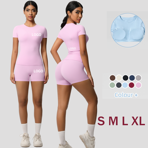 Ensembles d'entraînement pour femmes 2 pièces Yoga Outfits Long Sleeve Zipper Jacket High Waist Leggings Butt Lifting Gym Set Roupas Esportivas - Product Image 1