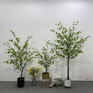 Planta colgante de Enkianthus artificial con maceta blanca minimalista, árbol colgante de imitación para sala de estar, oficina, dormitorio - Product Image 2