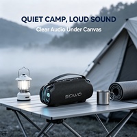 Enceinte portable sans fil SOWO X30 30W RMS True Stereo, étanche IP66, avec batterie externe et lumière RGB, lanterne de camping, Bluetooth