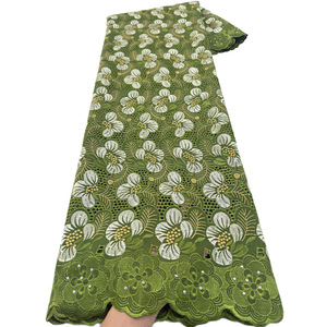 <span class=keywords><strong>Dentelle</strong></span> <span class=keywords><strong>blanche</strong></span> en coton pour tissus de <span class=keywords><strong>robe</strong></span> en voile suisse, écologique, pour <span class=keywords><strong>robe</strong></span> de mariée nigériane décorée de strass - Product Image 4