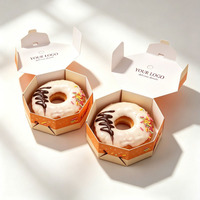 Caja para Donuts Desechable de Grado Alimenticio, Material Reciclable, Empaque Artesanal para Galletas, Pan y Pasteles