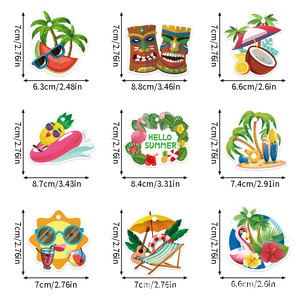 Adornos Decorativos Tropicales de Papel con Temática Hawaiana para Fiestas de Verano en la Playa, Colgantes, Tarjetas y Etiquetas Decorativas - Product Image 6