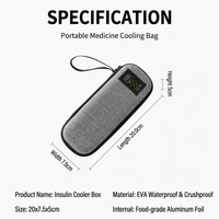 Étui portable isotherme léger pour stylo à insuline avec logo personnalisé, avec pochette thermique pour le voyage et la conservation au froid en extérieur