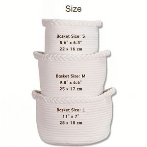 Panier en corde de coton, panier de rangement tissé personnalisé pour bébé avec nom, organisateur de jouets et panier à couches - Product Image 5