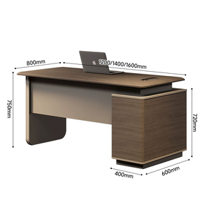 Juego de mesa y silla de oficina de lujo Boss Gerente en forma de L Ceo Muebles de oficina de madera Diseño moderno Escritorio de oficina ejecutivo de computadora - Product Image 4