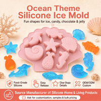 Moule en silicone YMS à 7 cavités, motif animaux marins mignons, pour chocolat, décoration de gâteaux, biscuits, résine, savon, bonbons