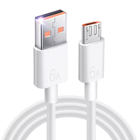 Câble de charge rapide Micro USB 6A de 3 pieds, nouveau design, avec gaine TPE et blindage en feuille d'aluminium pour téléphones mobiles