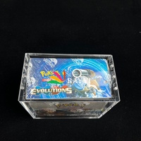 Boîte de présentation en acrylique arrondie RAYYI, boîte de rangement pour cartes de jeu TCG, transparente, avec fermeture magnétique N52, protection UV à 99,9%