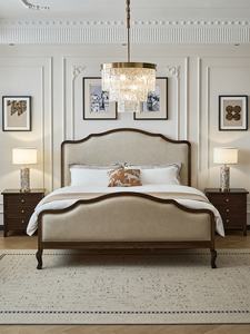 Lit en bois massif avec revêtement en cuir de vachette, chêne rouge, 1,8 m, chambre principale, lit double, lit de mariage par <span class=keywords><strong>Dibao</strong></span> - Product Image 6