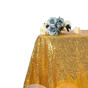 桌布长方形欧式婚礼亮片桌布圣诞生日派对装饰金色亮片桌布