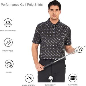 Polo de Golf Personalizado para Hombre, de Secado Rápido, con Estampado, Manga Corta, Diseño en Negro, Verde y Blanco - Product Image 4