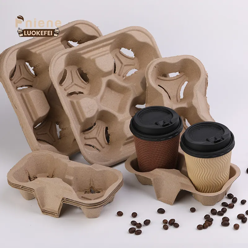 Factory Customized Recyclable Design Cheap Take Away Disposable Hot Drink Drink Carrier Paper Coffee Cup Holder