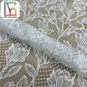 Phi lưới nước hòa tan trắng vải ren cô dâu Chất lượng cao hoa thêu guipure dây vải ren cho váy cưới - Product Image 4