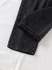 Conjunto de Dos Piezas para Niñas: <span class=keywords><strong>Sudadera</strong></span> Gris con Lazo de Lentejuelas y Pantalones Negros Acampanados, un Conjunto Casual Dulce y Moderno - Product Image 4