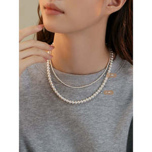 WENCHI Nouveau Collier de Perles 6mm Populaire pour Femme Modèle 2025 Tendance Superposition Empilable - Product Image 1