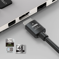Câble HDMI 8K en gros, 48 Gbps, haute vitesse, 8K60Hz, 4K120Hz, EARC, gaine en PVC nickelée, cordon HDMI 2.1 pour moniteur, projecteur, téléviseur