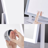 Miroir de coiffeuse moderne pour chambre à coucher avec éclairage LED et variateur tactile pour décoration de vanité RM-VT60