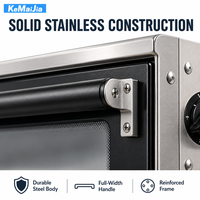 Four à vapeur commercial KP07A-12 à un seul étage, double plateau, 8600W, en acier inoxydable, pour la cuisson de pizzas et de pains