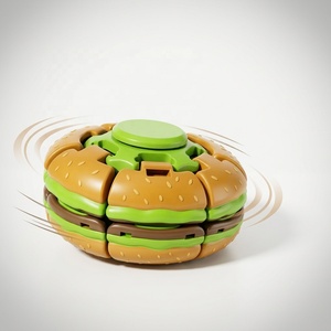 Hamburger Fidget Spinner Press & Spin, Balle anti-stress imprimée en 3D en forme de burger, Jouet de bureau pour soulager l'anxiété et le jeu sensoriel - Product Image 4