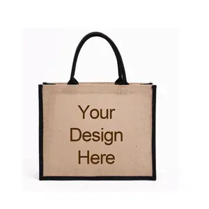 Wholesale Price Customized Design Pure Jute Shopping Bag Customized Size Tote Bags Used For Women Export From BD Supplier