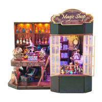Magic Shop-Casse-tête en bois 3D pour maisons de poupées, certifié CE, recoin de livre d'architecture miniature écologique
